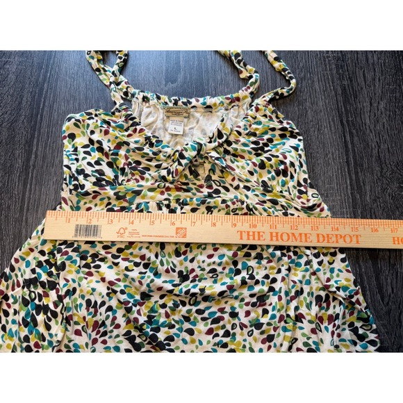 American Rag Multicolor Abstract Petal Print Babydoll Cami Dress Large Summer - Picture 4 of 4